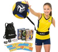 Volleyball Star Training Equipment - 1 Ball Rebounder for Solo Practice Your Serve And Spike +2 Setting Trainer Straps For a Proper Hand Placement +1 Drawstring Backpack +1 Handmade Bracelet