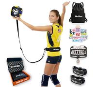 Volleyball Star Training Equipment - 1 Ball Rebounder for Solo Practice Your Serve And Spike +2 Setting Trainer Straps For a Proper Hand Placement +1 Drawstring Backpack +1 Handmade Bracelet