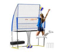 Volleyball Training Net System, 2-in-1 Adjustable Height Practice Net for Backyard, Beach Training