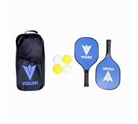 Vollint 2 Player Pickleball Starter Set - 2 Durable Wooden Paddles, 4 Outdoor Balls (Official Size), Carry Bag - Beginner-Friendly Recreational Set for Park, School, Holidays & Casual Games
