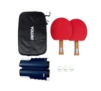 Vollint 2 Player Table Tennis Set with 2 Bats, 3 x 3-Star Balls & Carry Bag - Ideal for Beginners, Family Fun, School & Casual Play - Durable & Portable Starter Kit (2 Bats 3 Balls + Net Set)