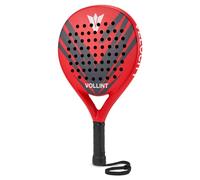 Vollint Velocity Padel Racket, 50/50 Fibreglass/Carbon Construction, Round Shape, Low Balance, 365g Lightweight, EVA Core, Smooth Surface for Control and Stabilty, Ideal for Beginners (Red)