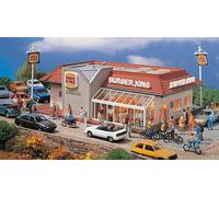 Burger King fast food restaurant with interior and LED lighting - Vollmer 43632