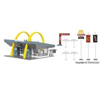Vollmer 43634 McDonalds Drive-Thru Restaurant with Interior/Accs. Kit HO