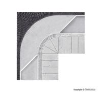Vollmer 48253 Grey Stone-Art Sidewalk 90° Corner, Pre-Assembled, H0 1:87