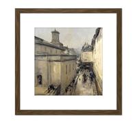 Vollon View Church Of Notre Dame De Lorette Paris 8X8 Inch Square Wooden Framed Wall Art Print Picture with Mount Artery8 Brown One Size