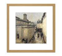 Vollon View Church Of Notre Dame De Lorette Paris 8X8 Inch Square Wooden Framed Wall Art Print Picture with Mount Artery8 Light Oak One Size