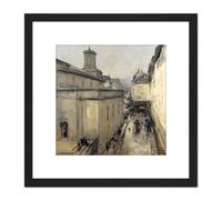 Vollon View Church Of Notre Dame De Lorette Paris 8X8 Inch Square Wooden Framed Wall Art Print Picture with Mount Artery8 Black One Size