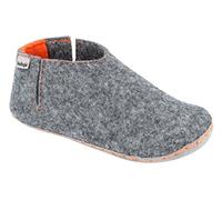 Vollsjö Women's Slippers, Light Grey Orange, Size 7 UK, Casual, Modern, Solid, No Heel, Closed Toe, Lightweight, Felt, Comfortable House Footwear, Made In The EU