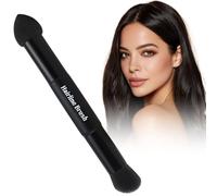 VOLLUCK Dual-Ended Hairline Powder Brush, 2-in-1 Travel Makeup Brush Set with Sponge & Root Angled Concealer/Contour Tip for Seamless Blending Root Touch Up, Soft, Easy to Color