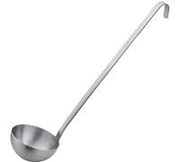 Vollum 1-Piece Ladle Heavy Duty Thick Stainless Steel - 6 Ounce (3.6" Bowl Diameter, 12.1" Handle Length)