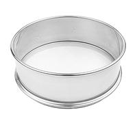Vollum Stainless Steel Flour Sifter Fine Mesh Round Flour Sifter for Baking 12" Diameter x 2.5" High; Mesh-Hole Size 0.3mm
