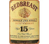 Volly Redbreast Irish Whiskey Single Pot Still Retro Prevent Glare Classic Chic Fun Art Fashion Metal Wall Decor Tin Sign Suitable For Kitchen Living Room Bar Cafe Decoration