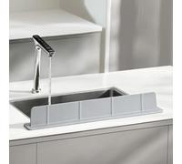 Volminex 52 x 4.5 x 7 cm Silicone Sink Splash Guard with Strong Suction Cups, Flexible Kitchen Sink Splash Guard for Front/Back of Sink, Easy to Clean Water Splash Guard for Kitchen & Bathroom (Grey)