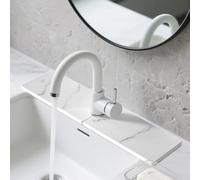 Volminex Diatomite Faucet Mat for Kitchen Sink, Stone Sink Splash Guard Mat, Fast Drying Stone Handle Drip Catcher Tray, Faucet Splash Guard for Kitchen Bathroom Counter (Marble, 15.7" x 3.9")