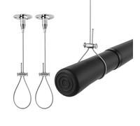 Volnamal 2 Pack Ceiling Mount Shower Curtain Rod Bracket & Wardrobe Rail Support, Adjustable 0-78” Heavy Duty Closet Rod Holder, 66LB Load for Pipe/Straight/Curved/L-Shaped