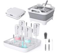 Volnamal Collapsible Wash Basin for Baby Bottles - 2.4 Gallons Portable Wash Bin for RV Camping Sink, Space-Saving Dish Tub- Grey