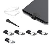 Volnamal USB C Dust Plug Set of 5 includes anti-lost stickers, silicone port covers for universal phones/laptops/tablets dust/water protection
