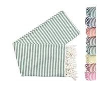 Volope Turkish Beach Towels Sand Free Travel Beach Towel, Oversized 39×71 Striped Bath and Swim Blanket, 100% Cotton, Fast Dry