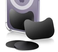 volport 3M Self Adhesive Metal Plate Extra Strong for Magnetic Car Holder Phone Mount, Universal & Thin Mounting Disc Replacement Stick On Case Back 4 Pack Black Rectangle & Round