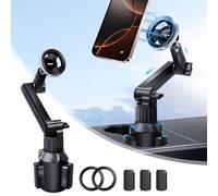 volport Mag-Safe Car Cup Holder Phone Mount for Tesla Truck Vehicle SUV - Universal Magnetic Car Cradle Compatible with Popsocket for iPhone 16 15 14 13 12 Samsung Galaxy S20 S10 Google Pixel