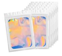 Volsha 6x10cm 100 Grip Foil Ziplock Bags, White Small Clear Plastic Resealable Storage Pouches, Poly Zip Lock Perfect for Kitchen Storage, Jewellery, Diamond Painting, Cookies and Sweets