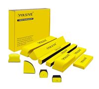 VOLSIVE 7pcs Hand Sanding Block Set, Rectangle Handheld Sanding Pad, Hook and Loop Interchangeable Assorted Shapes, for Sanding or Polishing in Auto Body and Paint Shops - Yellow