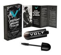 VOLT Grooming Instant Beard Color Single Pack - Smudge and Water Resistant Quick Drying Brush on Color for Beards and Mustaches - 0.35 Fl Oz (10 ml), Ebony (Brown/Black)