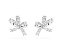 Volta Rhodium Plated Small Bow Detail Stud Earrings