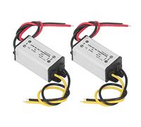 Voltage Converter 2 Pcs, DC 8-50V to 5V 3A 15W, Aluminum Case Waterproof - High Efficiency, Over Temperature Protection, For Car Ship Yacht Railway Aviation