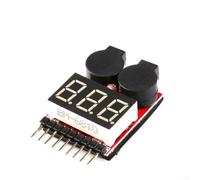 Voltage Detection Tester for Lithium Batteries 1S through 8S with Reverse Polarity Protection and User Adjustable Alarm Level (Without shell EHS)