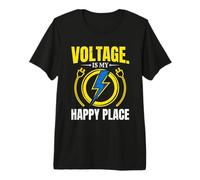 Voltage is My Happy Place Electrician Lightning Premium T-Shirt