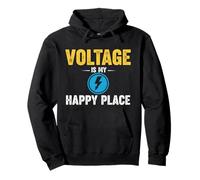 Voltage Is My Happy Place Electrician Lightning Pullover Hoodie