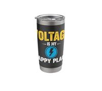 Voltage is My Happy Place Electrician Lightning Stainless Steel Insulated Tumbler