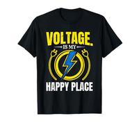 Voltage is My Happy Place Electrician Lightning T-Shirt