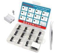 Voltage Regulator kit Minidodoca 11 Values 55Pcs+12 Values 12Pcs Electrolytic Capacitors LM317 L7805 L7806 L7808 L7809 L7810 L7812 L7815 L7818 L7824 TL431 Adjustable Voltage Regulator Assortment Kit