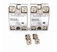 Voltage relay Single-phase solid state relay Transparent shell plastic cover shell Small solid rail radiator seat SSR-40DA 25DA(1PCS SSR-25DA)