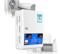 Voltage Stabilizer 220V, Fully Automatic Power Regulator, Pure Copper for Air Conditioning, Dual Digital Display, 120-270V Range, 2 Sockets, 15000W Capacity