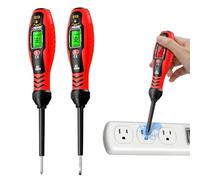 Voltage Tester, Intelligent Non-Contact Voltage Tester, 30V to 1000V AC Electric Tester Pen, Audible and Flashing LED Alarms, Mains Tester Screwdriver (Red#A+#B, 2PCS)