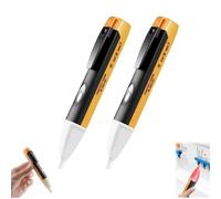 Voltage Tester Pen 2-Pack, 90V-1000V Non-Contact Detector with Adjustable Sensitivity, LED Flashlight & Buzzer Alarm for Home Electrical Safety and Professional Use (2, Yellow, S)