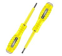 Voltage Tester Screwdriver Dual-Purpose Tool, Non-Contact Electrical Detector with Magnetic Cross/Flat Head, Neon Circuit Diagnostic Kit for Home Automotive Safety Use (Yellow)