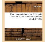 Voltaire Commentaire sur l'Esprit des loix, de Montesquieu Paperback Book Voltaire Multicolor