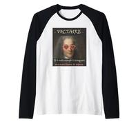 Voltaire Philosophy Quote Conquer Seduce Funny Raglan Baseball Tee