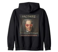 Voltaire Philosophy Quote Conquer Seduce Funny Zip Hoodie