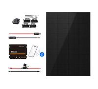 VOLTANIC 160W Solar Panel Kit | 1PC 160 Watt All-Black Monocrystalline, MPPT Controller | Ideal for 12 Volt Off-Grid Systems in Motorhomes, Narrowboats, and Sheds | Includes Cables & Z-Brackets