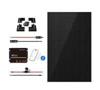 VOLTANIC 200W Solar Panel Kit | 1PC 200W All-Black Monocrystalline, MPPT Controller | Ideal for 12V Volt Off-Grid Systems | Includes Cables & No-Drill ABS Motorhome/Narrowboat Mounts