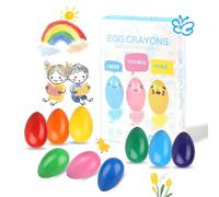 VoltCozy 9 Colours Egg Crayons Colours Chunky Crayons for Toddlers Easy Grip Jumbo Crayon Paint Sticks Washable Non Toxic Wax Toddler Crayon for 1-3 Art Set for Colouring & Drawing