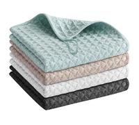 VoltCozy Barista Towels 4 Pack 12x12” Waffle Microfibre Barista Cloths for Coffee Machine Steam Wand & Milk Frother Bar Towels with Hanging Loop Coffee Accessories for Barista at Home