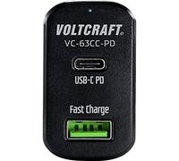 VOLTCRAFT CAS-63 VC-63CC-PD USB Charger Car Output Current (Max.) 3A 2x USB, USB-C® Socket USB Power Delivery (USB-P)