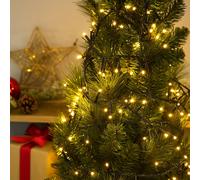 Voltico 100 LED Battery Operated Timer String Lights Dark Green Wire in Warm White | Size: 10m Voltico Warm White 10m